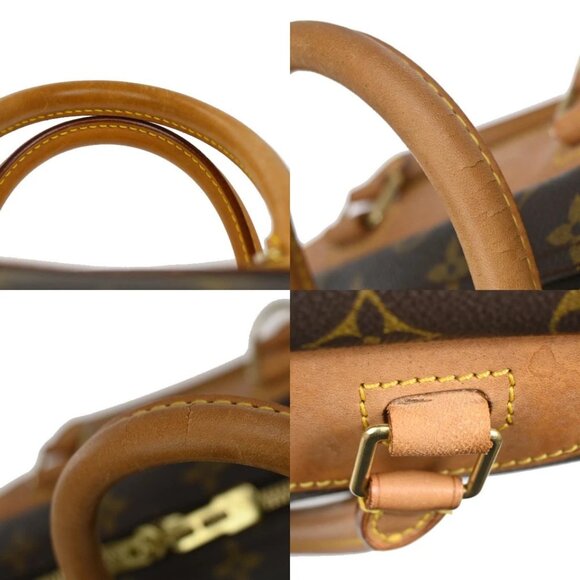 LOUIS VUITTON LV Logo Deauville Hand Bag Monogram Leather Brown 398-082825 - Picture 9 of 16